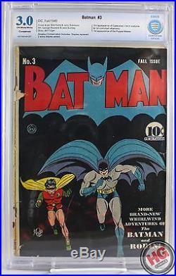 Batman #3 1940 DC Golden Age Robin CBCS 3.0 3rd Catwoman 1st Puppet Master