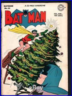 Batman #33-1946-penguin-christmas-santa Claus-vg Minus-dc Golden Age Vg