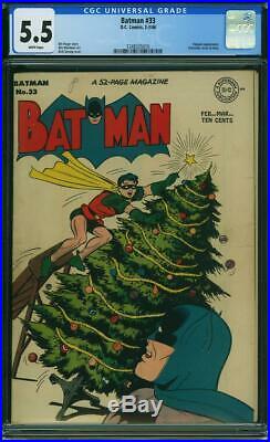 Batman #33 CGC 5.5 DC 1946 Golden Age! White Pages! Penguin! H12 110 1 cm