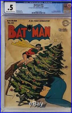 Batman #33 Cgc. 5 Golden Age DC Comic Christmas Cover Penguin