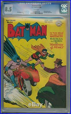 Batman #34 1946 Cgc 8.5 Wp Golden Age Alfred Story Sprang DC Comics