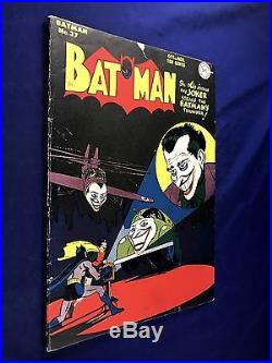 Batman #37 (1946 DC Comics) Joker Robin appearance Golden Age NO RESERVE