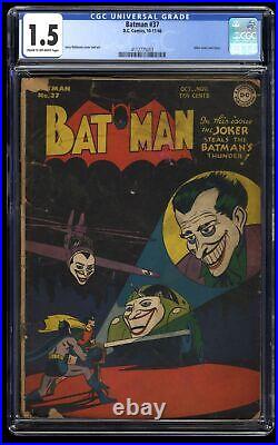 Batman #37 CGC FA/GD 1.5 Classic Joker Cover and Story! DC Comics 1946