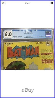 Batman #38 1947 Golden Age Cgc 6.0 Classic Penguin Cover And Story