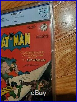 Batman #42 (1947) KEY Golden Age First Catwoman Cover 1.8 CBCS (not CGC)