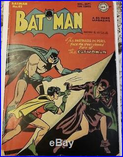 Batman #42 Early Cat Woman Cover 1947- Beautiful Golden Age Key- Mid Grade Range