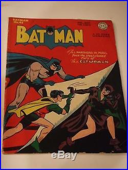 Batman 42 Golden Age Early Catwoman Fine + Comic