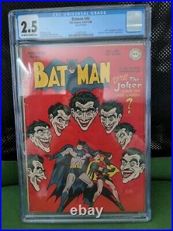 Batman #44 (1948) CGC 2.5 OWithWHITE Classic Joker Cover Golden Age