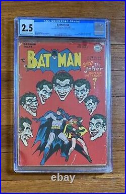 Batman #44 CGC 2.5 Classic Golden Age Joker Cover 1947