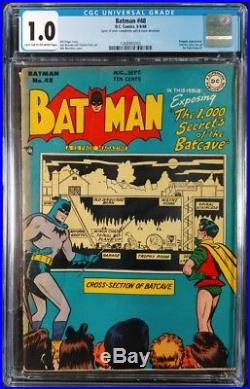 Batman #48 CGC 1.0 Batcave! Rare Golden Age! (DC Comics 1948)