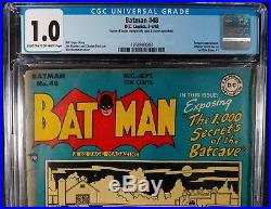 Batman #48 CGC 1.0 Batcave! Rare Golden Age! (DC Comics 1948)
