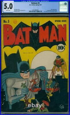 Batman #5 1941 CGC 5.0 SCALES OF JUSTICE