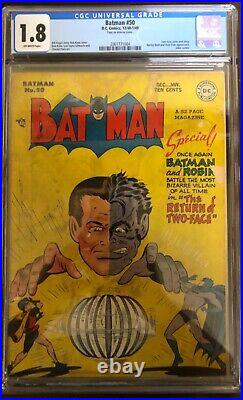 Batman 50 CGC 1.8. Two Face. 1948 1949. Golden Age Key book