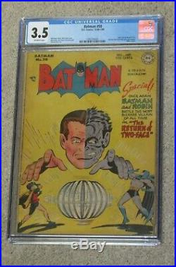 Batman 50 CGC 3.5 Golden Age 1948 The Return of Two-Face Rare