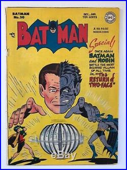 Batman #50 Classic Two-Face Cover Harvey Dent Joker App. DC Comics Golden Age