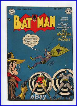 Batman #51 VF 8.0 HIGH GRADE Robin AMAZING Early DC Detective Comics Golden Age