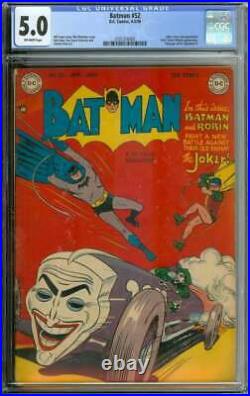 Batman #52 Cgc 5.0 Ow Pages // Golden Age Joker Cover + Appearance