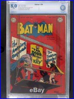 Batman #54 CBCS 8.0 VF DC 1949 Robin Golden Age 2nd HIGHEST GRADE