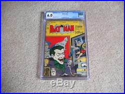 Batman #55 1949 Golden Age Cgc 6.0 Classic Joker Cover Dick Sprang Bob Kane Art