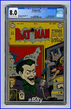 Batman #55 CGC 8.0 KILLER HIGH GRADE Joker Cover Sprang Robin DC Golden Age