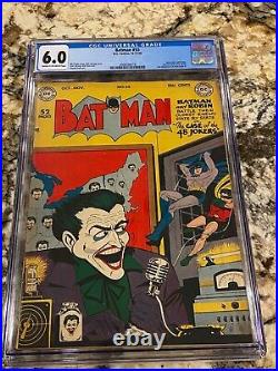 Batman #55 Cgc 6.0 Iconic Joker Cover Scarce Low Pop Golden Age High End Beauty