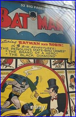 Batman 58 CGC 3.0 Tape on Cover Penguin Cover and Story Golden Age Comic