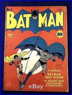 Batman #6 (1941 DC Comics) Robin appearance Golden Age NO RESERVE