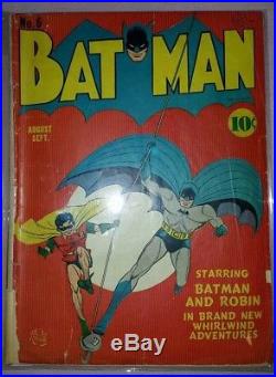 Batman #6 DC Comics Golden-Age (1941) PGX 2.0 1st apearance of Clock Maker