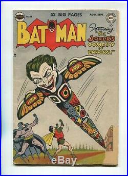 Batman #66 Joker cover & story 1951 DC Golden Age Poor Cover loss