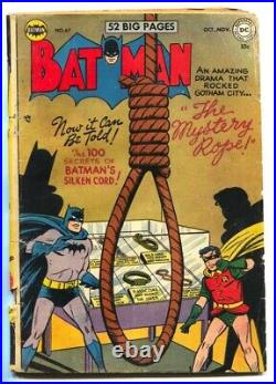 Batman #67 1951-Noose cover-DC Golden-Age comic book