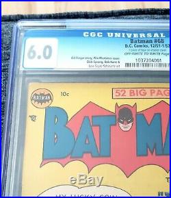 Batman #68 Cgc 6.0 Golden Age Batman Two Face Cover And Story