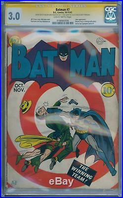 Batman #7 1941 Cgc 3.0 Signature Series Signed Jerry Robinson Golden Age DC