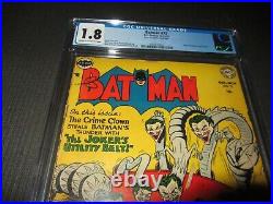 Batman 73 CGC 1.8, Classic Joker Utility Belt Cover, Golden Age Key(DC 1952)