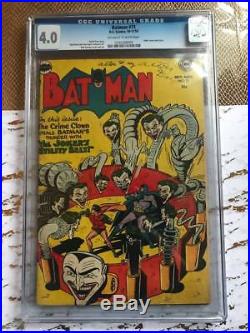 Batman #73 CGC 4.0 1952 Joker Cover and Story Golden Age Comic