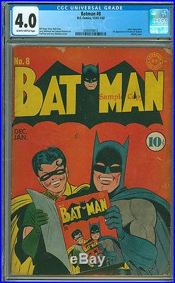 Batman 8 CGC 4.0 1941 Classic Infinity Cover early Joker App Vintage Golden Age