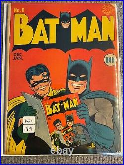 Batman #8 Golden Age 1941 Excellent Copy! Extremely Rare