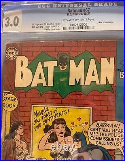 Batman #87 3.0 Golden Age! Joker Appearance Vicki Vale! DC Comics 1954 RARE CGC
