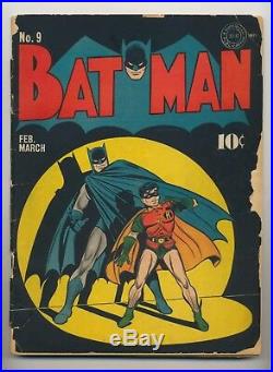 Batman #9 (1942) G+ (2.5) 1st Batman Christmas Story DC Golden Age