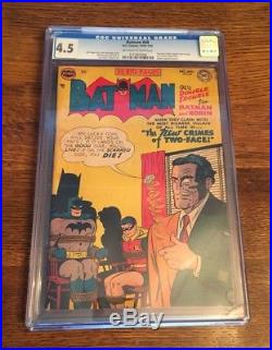 Batman Comic #68 CGC 4.5! Two-Face & Harvey Dent! Golden Age Comic Book! Rare
