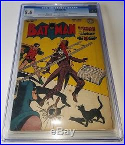 Batman Issue 40 4-5 1947 Cgc 5.5 Fn- DC Golden-age Joker Cover And Story
