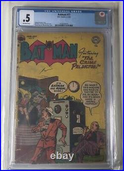 Batman Issue # 77 CGC. 5, Off-White Pages, Golden Age Detached Cover