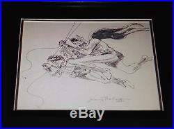 Batman and Robin Mixed Media Drawing Jerry Robinson Golden Age Comic Book Artist