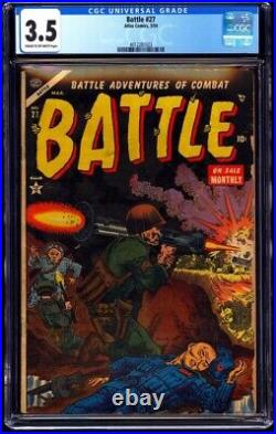 Battle #27 CGC 3.5 Atlas (1954) Golden Age War Cover