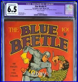 Blue Beetle #1 (1939) CGC 6.5 Restored Rare Golden Age Key! Fox Features