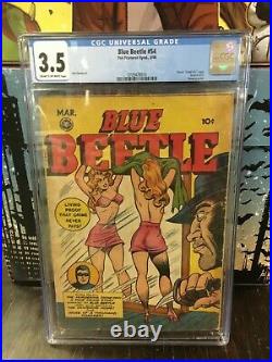 Blue Beetle #54 CGC 3.5 Golden Age Comic RARE KEY GOOD GIRL SOTI Graded Mirror