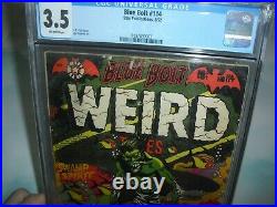 Blue Bolt Weird Tales #114 CGC 3.5 with OW pages 1952! Pre code Horror LB Cole