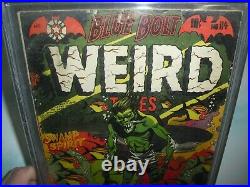 Blue Bolt Weird Tales #114 CGC 3.5 with OW pages 1952! Pre code Horror LB Cole