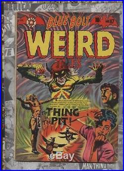 Blue Bolt Weird Tales 117 Golden age pre code Horror comic LB cole scarce