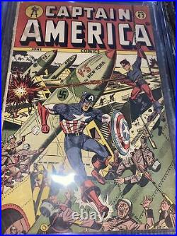 CAPTAIN AMERICA 47 TIMELY 1944 GOLDEN AGE SHOMBERG NAZI COVER CGC 2.5 Beautiful