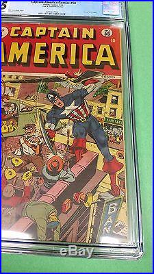 Captain America #58 Golden Age Cgc 3.5 Off White/white Human Torch Timely Comics